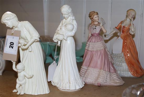 2 Worcester figures & 2 others